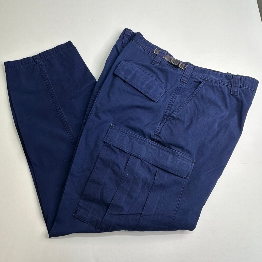 Blue Workwear Cargo Pants Mens Large Regular Ripstop Trousers 8415-01-487